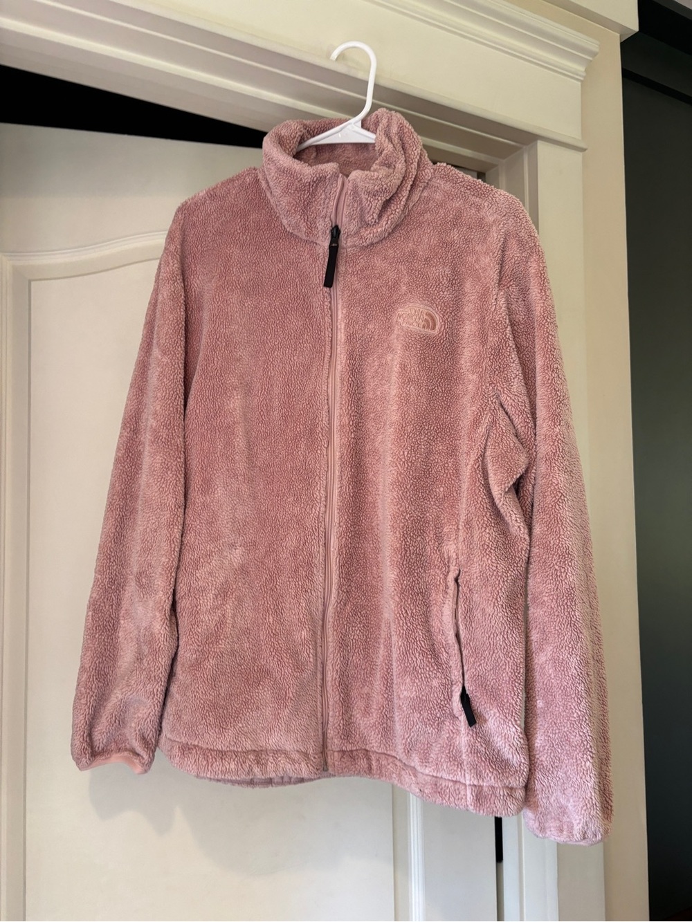 The North Face Dusty Pink Teddy Fleece Zip Jacket